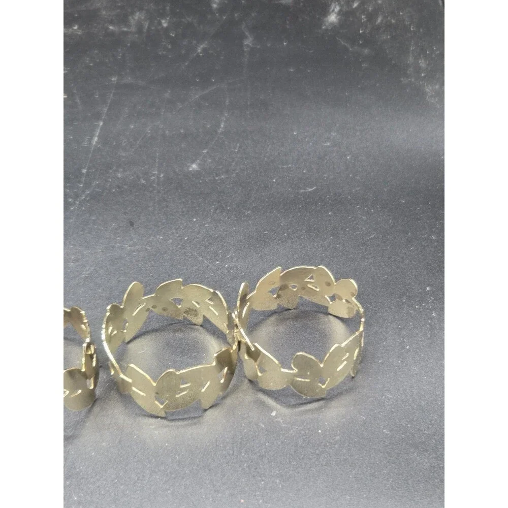 Brass Gold Color Caesar Style Napkin Rings Set Of 4